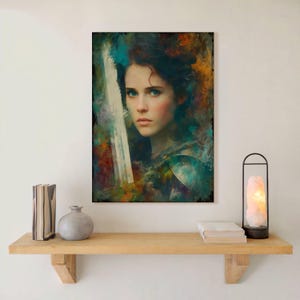 Warrior Woman Canvas Art: Feminist Home Decor
