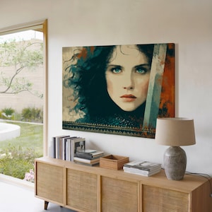 Warrior Woman Framed Canvas Art: Feminist Home Decor