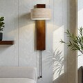 Wabi Sabi Travertine Wall Sconce, Japandi Wood LED Light Fixture, Minimalist Rotatable Stone Sconce with Pull Chain Switch product logo