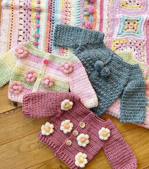 Crochet Pattern Bloom Cardigan Child Toddler Baby Pattern