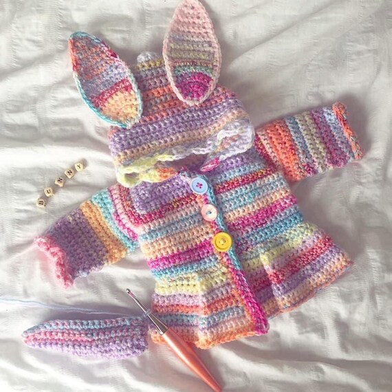 Crochet Pattern Bunny Cardigan Child Toddler Baby Pattern