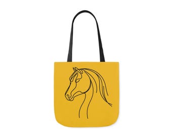 Personalisierte Pferde Zeichnung Canvas Tragetasche, Pferde Tragetasche, Umweltfreundliche Einkaufstasche, Geschenk für Pferdeliebhaber, Shopper, Umhängetasche