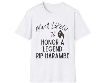 RIP Harambe Meme T-Shirt, Funny Gorilla Tribute Tee