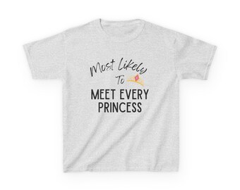 Disney Princess Kids Vacation Tee, Most Likely To Meet Every Princess!