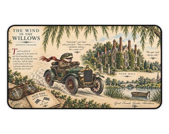 Wind in the Willows Desk Mat, Mr Toad Desk Pad, Toad Hall Mouse Pad, Vintage Storybook Desk Mat