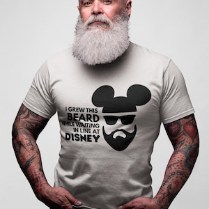 Camiseta "Me crecí esta barba mientras esperaba en la fila de Disney" / Camiseta divertida de Disney para papá