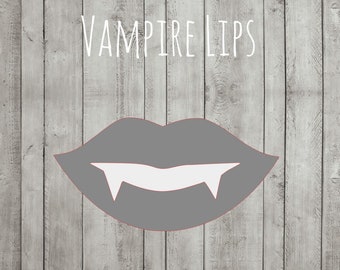 Vampire Lips Fangs SVG Cutting File 2 Layer For Cutting Card Stock Paper Halloween Cricut Silhouette