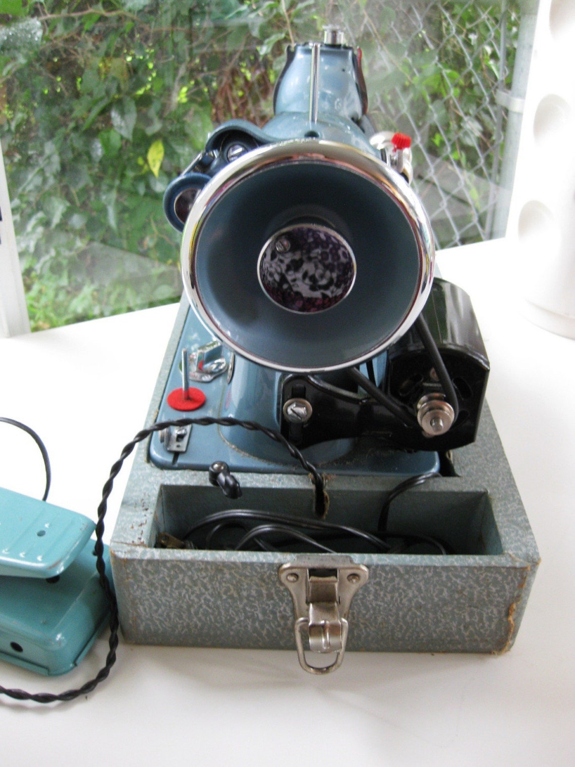 Vintage Metallic Blue Fleetwood Deluxe 195 Sewing Machine Etsy