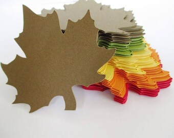 Autumn Maple Leaf Tag Wishing Tree Red Orange Yellow Green Brown