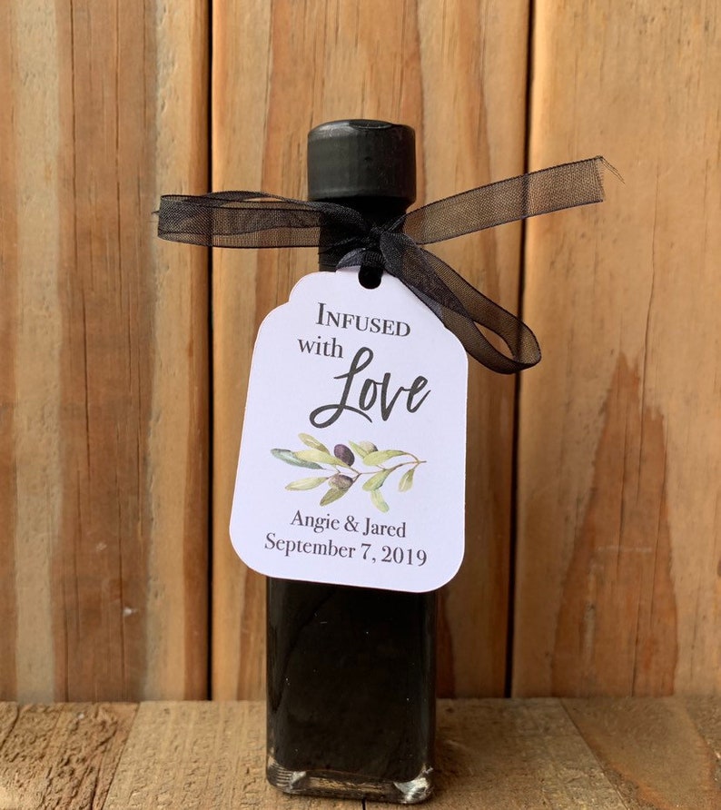 Infused With Love Olive Oil Wedding Favor Tags Olive Branch Etsy