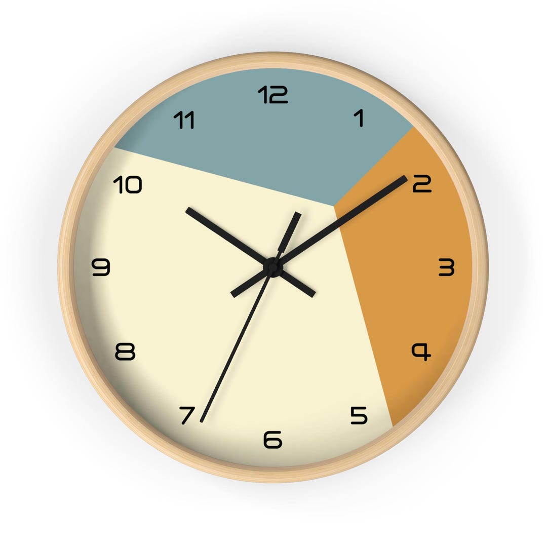 Neutral Clock Display Geometric Neutral Wall Clock | Minimalist Numeral Clock, Housewarming ...