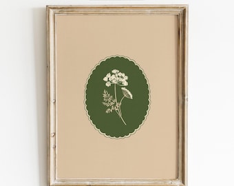 Vintage Botanical Herbarium Print, Green Nature Art (Digital Download)
