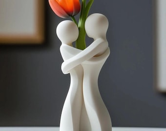 Unique 3D Printed Romantic Couple Vase | Modern Minimalist Home Décor | Valentine's Day Gift Vase | Handmade Romantic Couple Statue