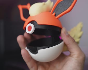 Fire Fox Creature Ball – Hinged 3D Printed Display Box | Anime Inspired Collectible - Pokemon Flareon