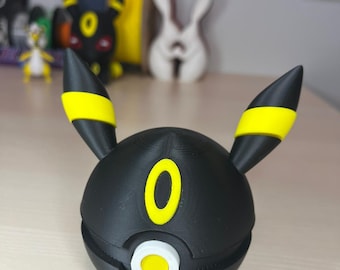 Anime Umbreon Poké Ball Display 3D Printed – Pokémon Gift – Anime Desk Decor