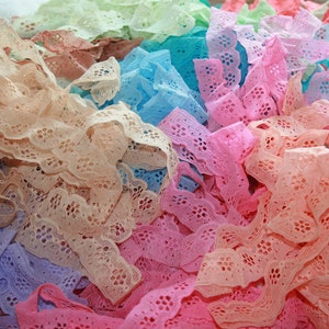 Assorted colors of vintage lace