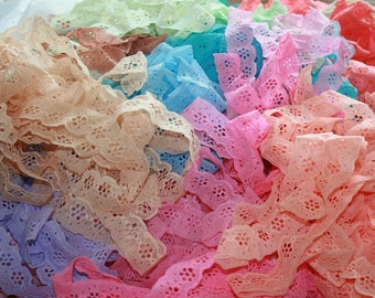 Assorted colors of vintage lace