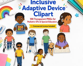 Clipart inclusief ondersteunende technologie, OC-graphics speciaal onderwijs, pediatrische ergotherapie, png, afbeelding cochleair en gehandicapt kinderen