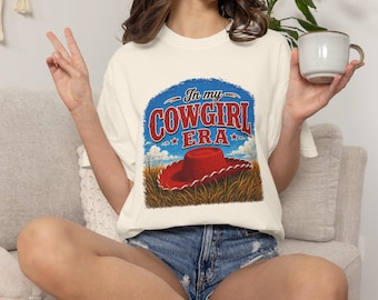 Swiftie In My Cowgirl Era western grafisch T-shirt, Red Hat retro speelgoedcowgirlshirt, comfortkleuren volwassen jeugd