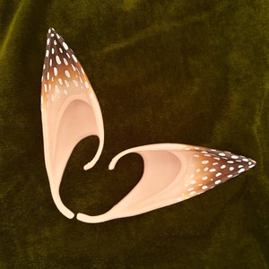 Brown Fawn Customised Elf Ears, Latex Fairy Ears Cosplay, Cottagecore Elf Ears, Fantasy Renfaire Elf Ears, Woodland Cosplay Accessories