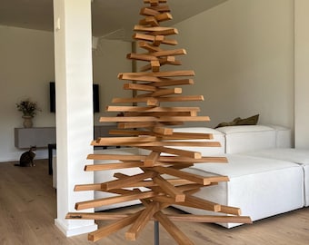 Nachhaltiger Holzweihnachtsbaum 150 cm aus thermisch behandeltem Ayous Holz