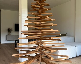 Nachhaltiger Holzweihnachtsbaum 200 cm aus thermisch behandeltem Ayous Holz