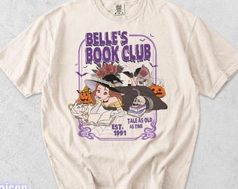 Comfort Colors® Retro Belle's Book Club Shirt, Beauty and the Beast, Tale As Old As Time Belles Book Cafe Shirt, Princess Belle Shirt