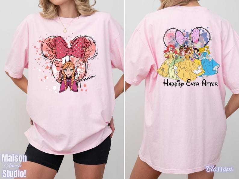 Anna Disney Princess Shirt, Magic Castle Princess Shirt, Disney Princess Signature Sketch Sweatshirt, Disneyland Family Trip Tees