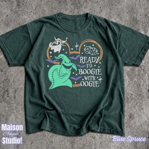 Camiseta vintage do Boogie Man, Camiseta de Halloween da Disneylândia (Est. 1955), Camiseta de Halloween da Disney, Camiseta da Festa Oogie Boogie Bash, Camiseta da Festa de Halloween da Disney