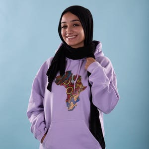 Flieder Afrikanische Ankara Map Design Hoodies - Ästhetischer Hoodie - Oversize Hoodie - Gedruckt Hoodies - Winter Hoodie - Geschenke Ideen