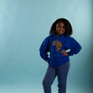 Ankara Afrikanische Karte Design Hoodie für Kinder - Ästhetischer Hoodie - Übergröße Hoodie - Einzigartige Gedruckte Hoodies - Winter Hoodie - Geschenke Ideen