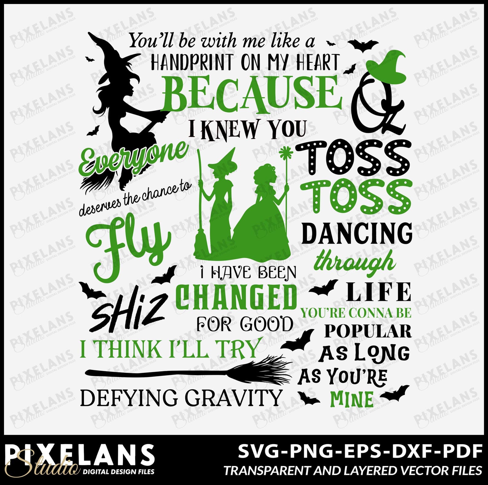 Wicked Musical Quotes Digital Design Download, Wicked Sublimation ...