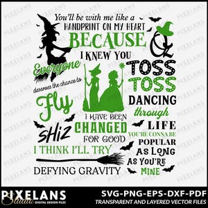 Wicked Musical Quotes Digital Design Download, Wicked Sublimation Designs, Wicked Art, Wicked Designs
