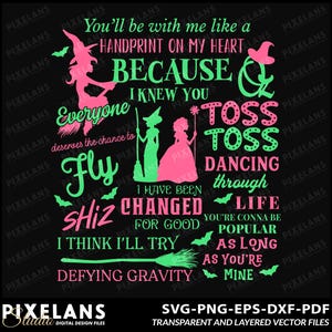 Wicked Musical Quotes Digital Design Download, Wicked Sublimation Designs, Wicked Art, Wicked Designs
