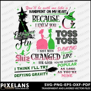 Wicked Musical Quotes Digital Design Download, Wicked Sublimation Designs, Wicked Art, Wicked Designs