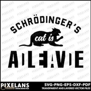 Schrödinger&#39;s Cat Funny Physics Digital Design Download,