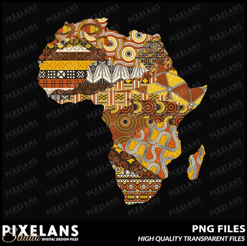 Tribal Africa Map Art: Ethnic Pattern Digital Design (download) - Etsy