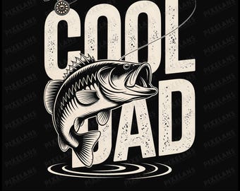 Coole Dad Angeln Barsch Grafik, Vatertag Design (Digitaler Download)