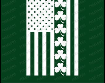 Trébol de la bandera irlandesa estadounidense: Diseño para el Día de San Patricio (Descarga digital)
