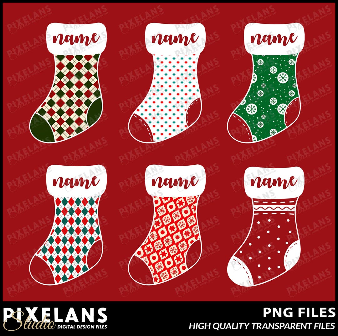 Personalized Christmas Stocking Digital Design Download, Holiday ...