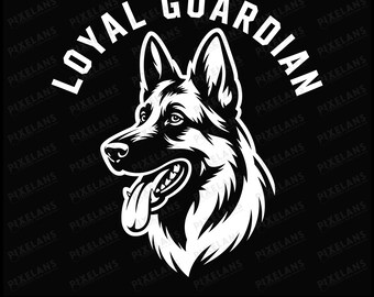 German Shepherd SVG, Loyal Guardian Dog Design (Digital Download)