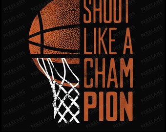 Basketball Champion Distressed PNG, Sports Graphic (Digital Download)