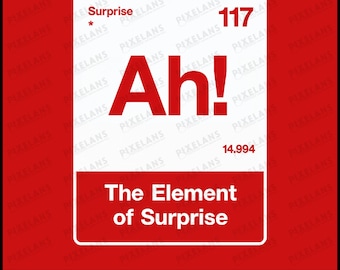 Ah Element of Surprise SVG PNG, Funny Science Chemistry Pun Design, Periodic Table Humor Cricut File, Teacher Gift Vector