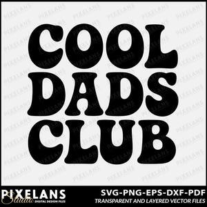 Cool Dads Club Retro Digital Design Download, Funky 70s Style Father&#39;s Day Wall Art Printable, Vintage Groovy Dad, Funny Gift For Dads