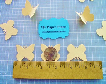 50 Ivory Butterfly Die Cuts- 2 inch cardstock-  Free Secondary US Shipping