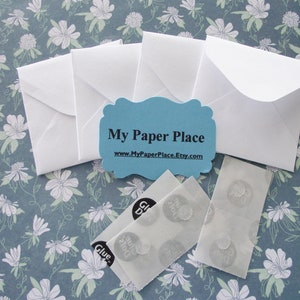 2 Mini Note Cards/Gift Cards Shop Thank You Cards-Assorted Flower Patterns Upcycled New File Folders White Envelopes image 8