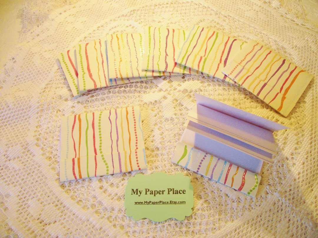 8 Matchbook Notepads mini Notepads Multicolored Stripes Etsy