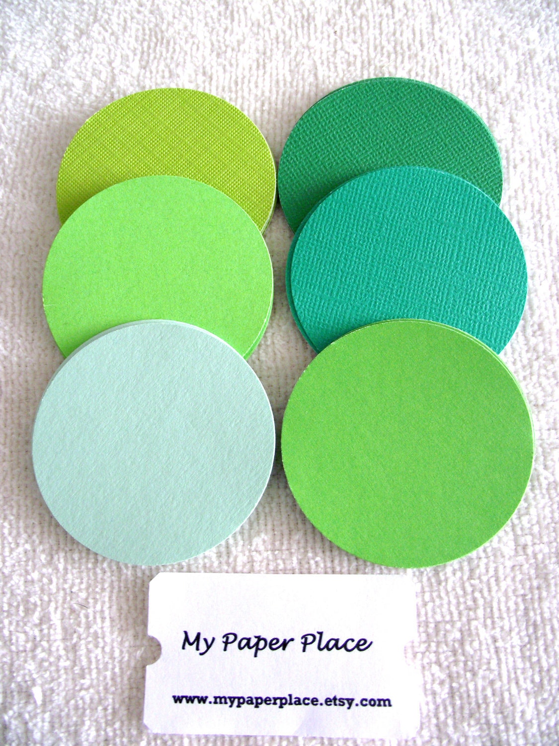 50 CARDSTOCK CIRCLES Shades of Green 2 Inch Cardstock Etsy