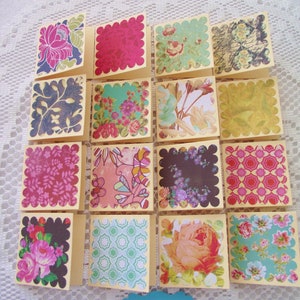 2&quot; Mini Note Cards/Gift Cards - Shop Thank You Cards-Assorted Flower Patterns -Upcycled New File Folders -