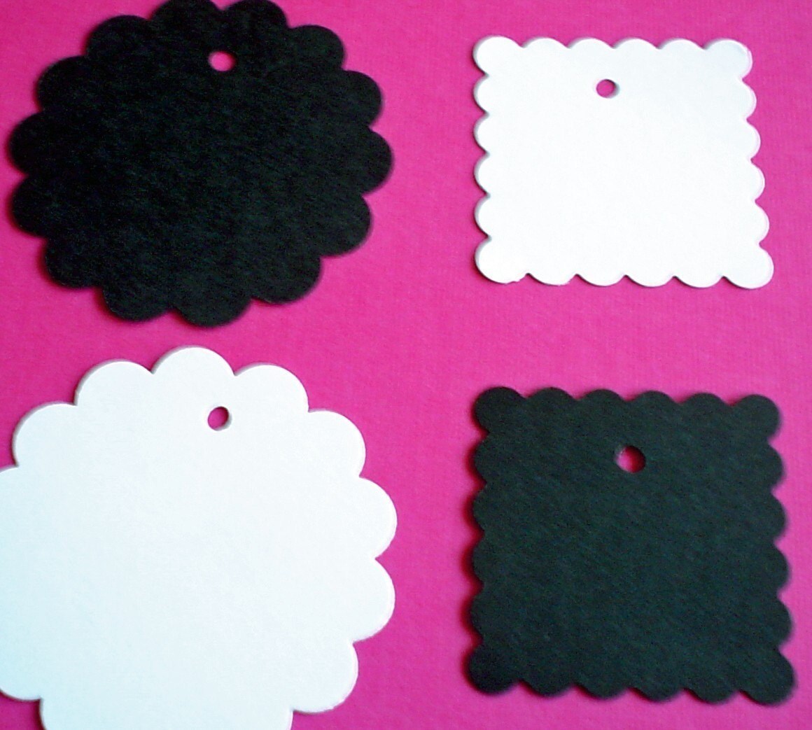100 Black and White Heavy Cardstock Tags 2 Sizes CIRCLES Etsy